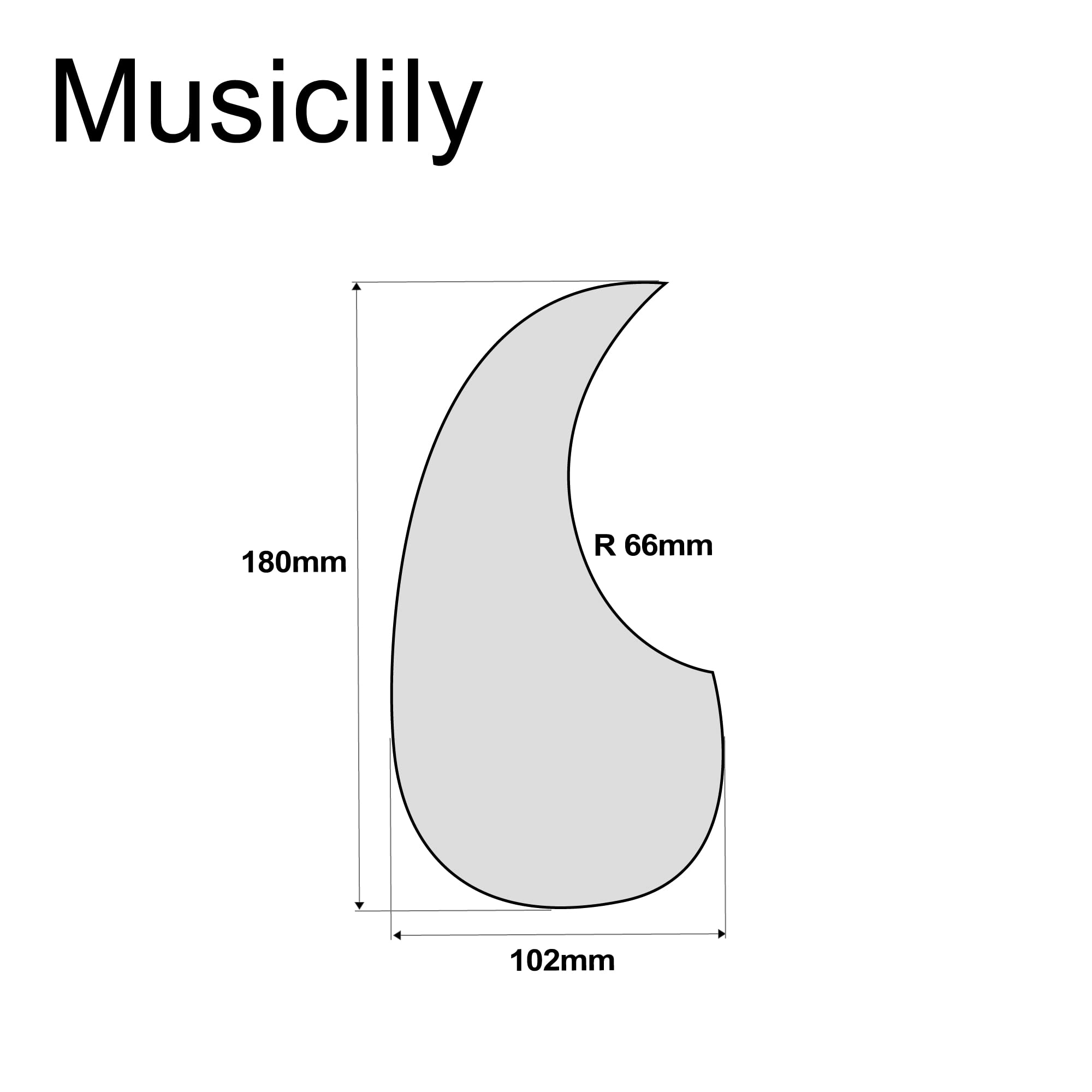 Musiclily Left Handed Oversize Acoustic Guitar Self-adhesive Pickguard for Martin D28 Style Guitar, Black